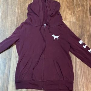 PINK maroon zip up jacket